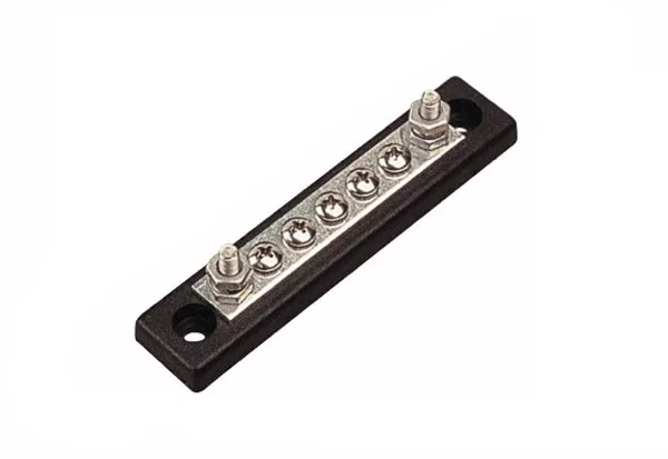 426710-1 – SEA DOG Busbar, Flat Strip Type 5 Stud Terminal/ 2 Screw Terminal 100 Amp 4-3/16 Inch Length x 7/8 Inch Wi...